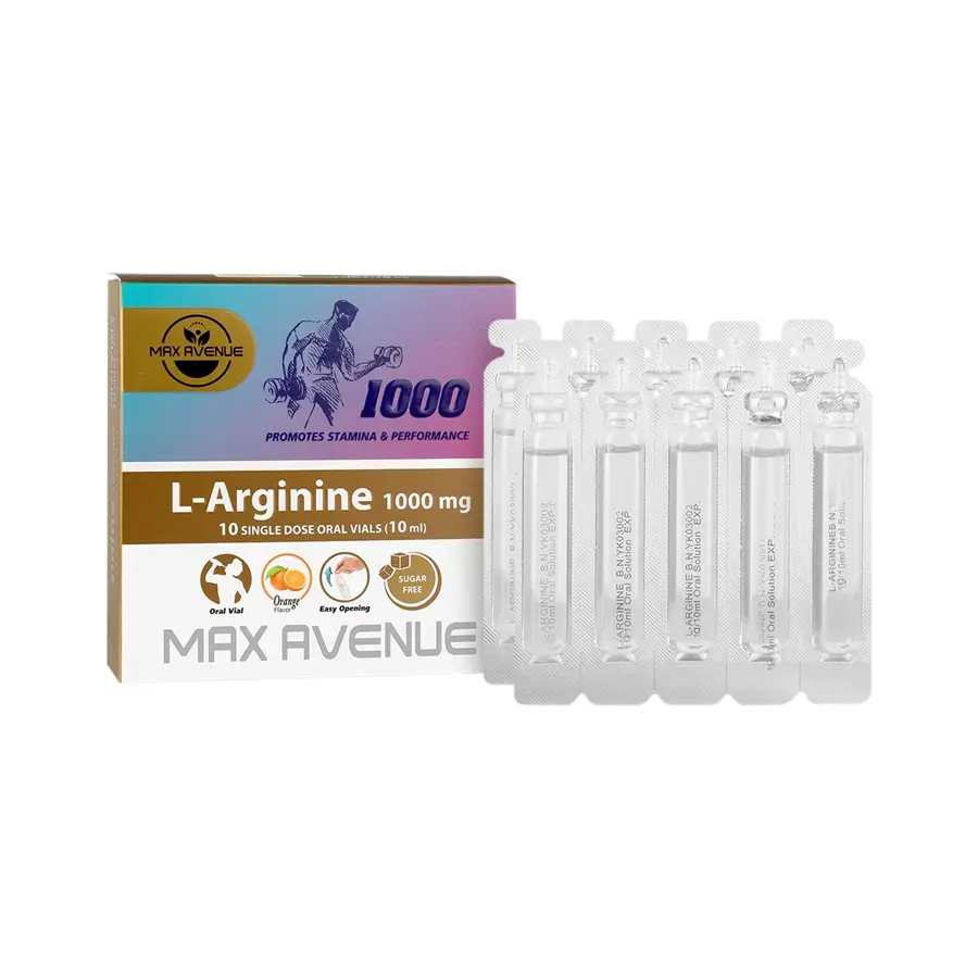 ویال ال آرژنین 1000 طعم پرتقال 10 عددی مکس اونیو